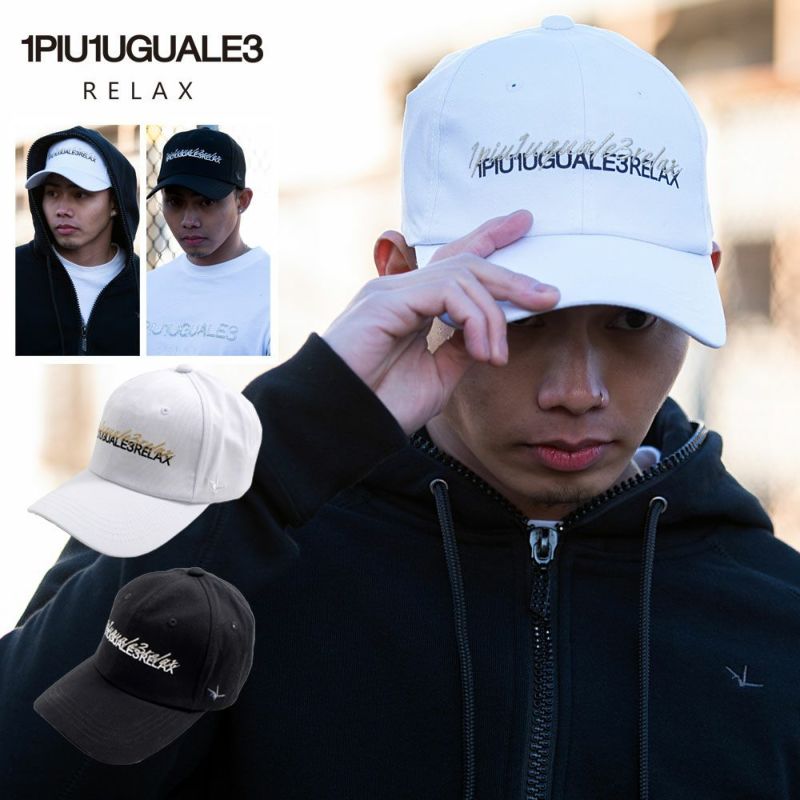 1PIU1UGUALE3(ウノ ピゥ ウノ ウグァーレ トレ)RELAX DOUBLE LOGO CAP/全2色