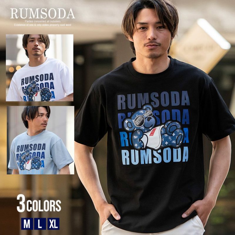 RUMSODA(ラムソーダ)ベアPTセミBIGクルー半袖Tシャツ/全3色