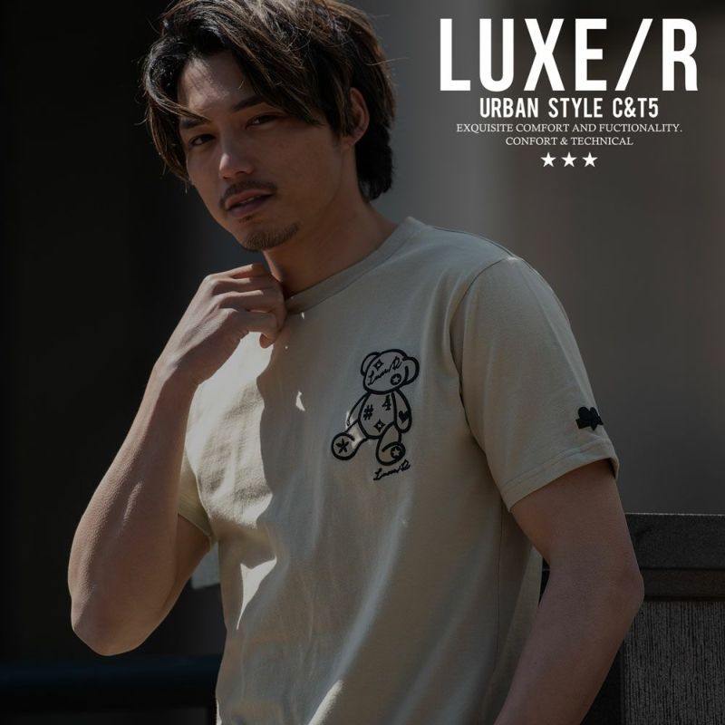 LUXE／R(ラグジュ)クルーネック PUワッペンベアTEE 半袖/全3色