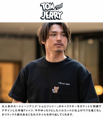 TOM&JERRY(トム&ジェリー)O.P Embroidery半袖Tシャツ/全2色