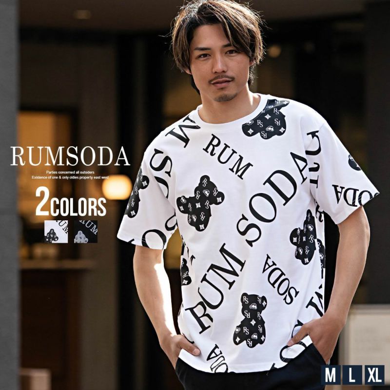 RUMSODA(ラムソーダ)パネルベアPTセミBIG半袖クルーTシャツ/全2色