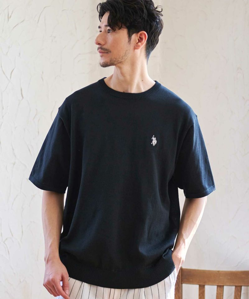 U.S. POLO ASSN.(ユーエスポロアッスン)クルーショートスリーブニットTシャツ/全4色