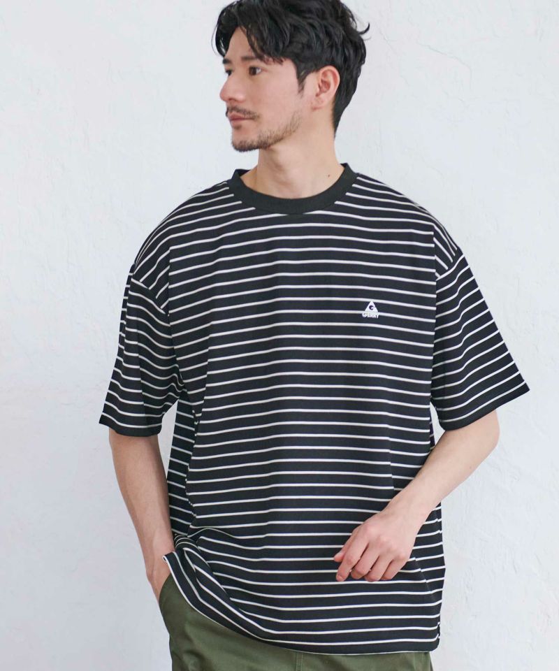  GERRY(ジェリー)クルーネック 冷感ポンチボーダースリットTEE 半袖/全2色