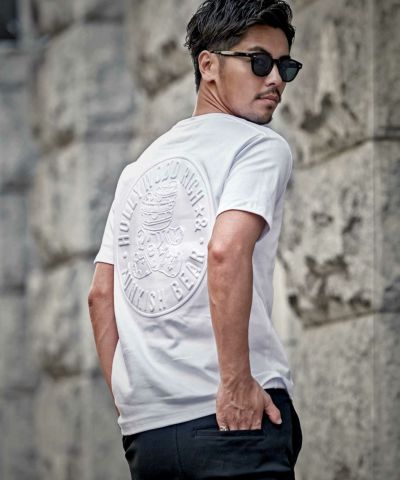 Hollywood rich.&(ハリウッドリッチ)エンボスプリント半袖Tシャツ/全2色