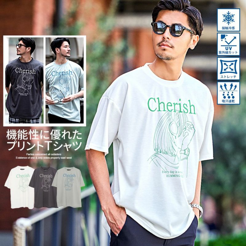 CavariA(キャバリア)イラストガール半袖Tシャツ/全3色