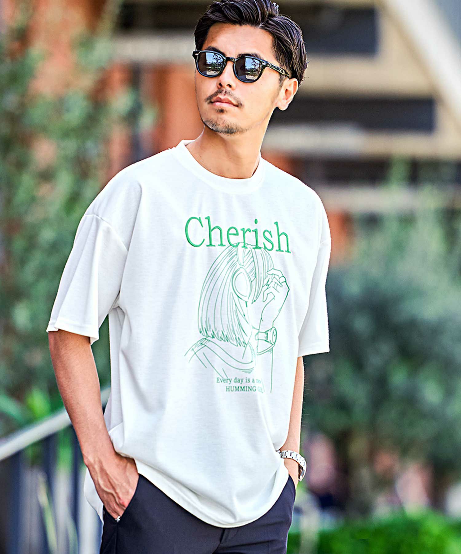 CavariA(キャバリア)イラストガール半袖Tシャツ/全3色