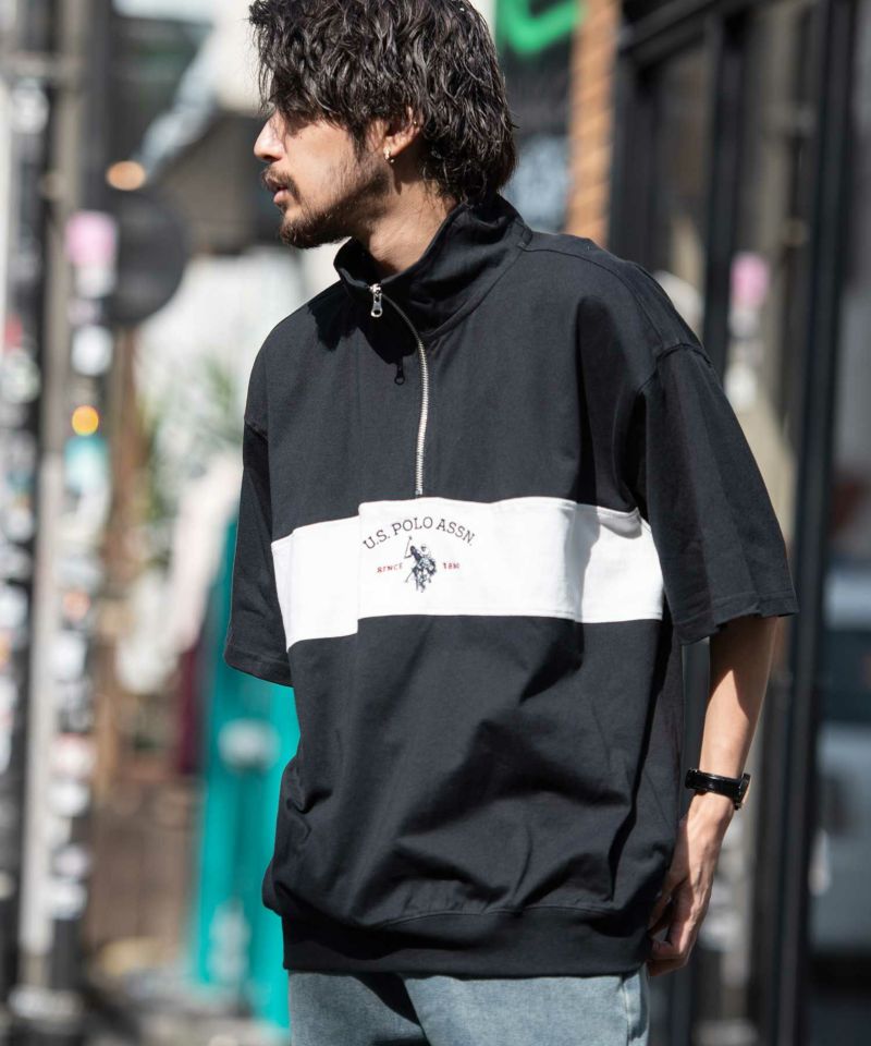 U.S. POLO ASSN.(ユーエスポロアッスン)レトロポロハーフジップ半袖Tシャツ/全2色
