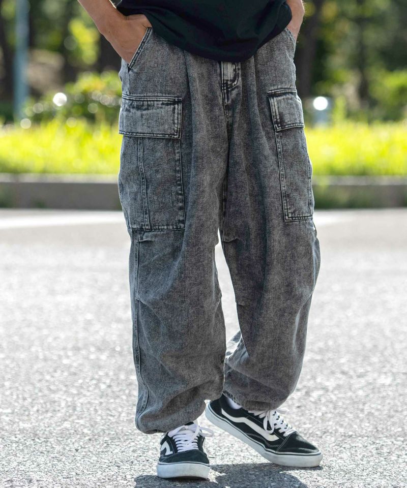 CavariA(キャバリア)ケミカルワイドカーゴパンツ/全2色