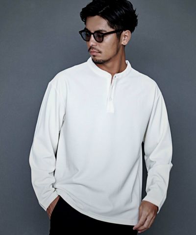 CavariA(キャバリア)ヘンリーネックロンTEE/全3色