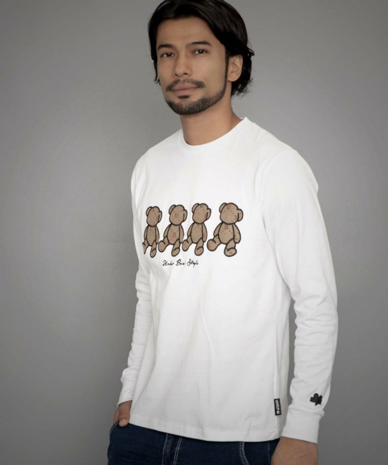 LUXE／R(ラグジュ)天竺モノグラムベア4長袖Tシャツ/全3色