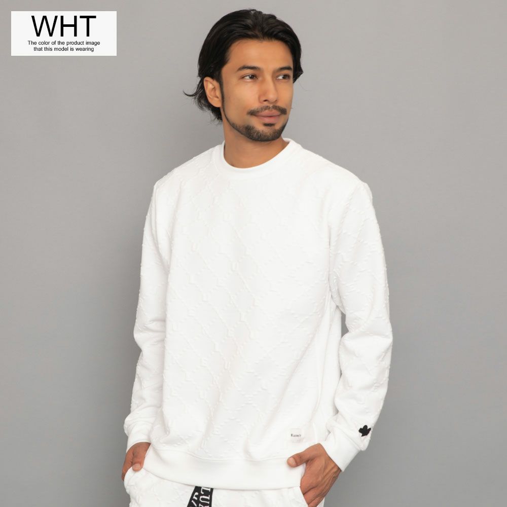 LUXE／R(ラグジュ)ふくれジャガードクルーネック長袖 トレーナー/全2色 