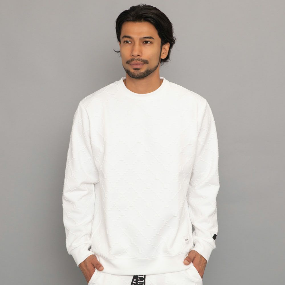 LUXE／R(ラグジュ)ふくれジャガードクルーネック長袖 トレーナー/全2色 