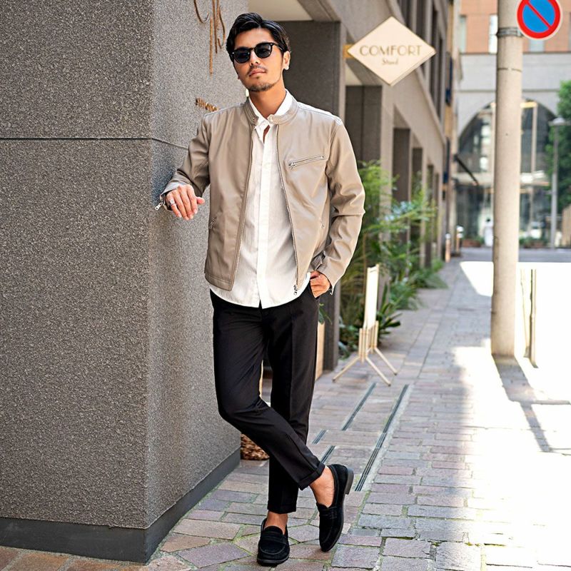 LOUIS CHAVLON(ルイシャブロン)PUシングルライダースJKT/全2色