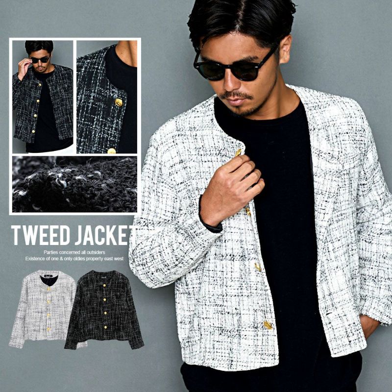  CavariA(キャバリア)ツイードノーカラージャケット/全2色