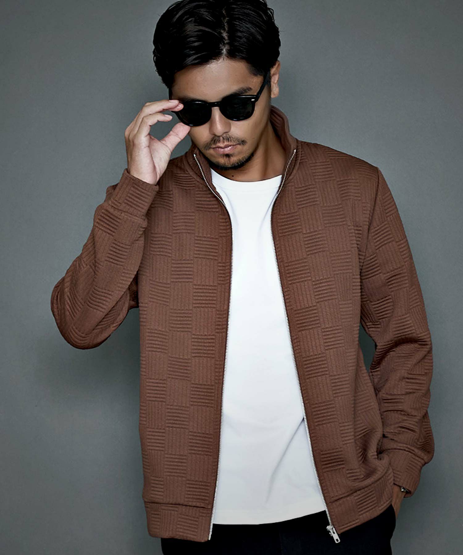 CavariA(キャバリア)キルティングバスケットチェックZIPブルゾン/全3色