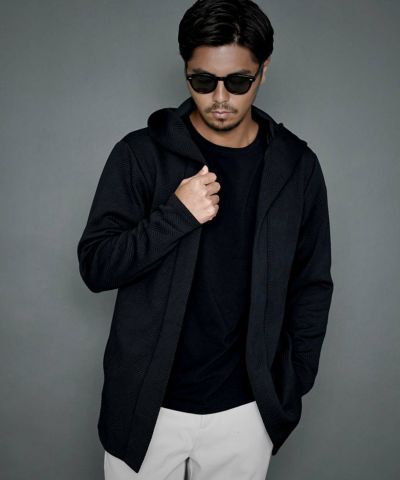 CavariA(キャバリア)キルティング千鳥フード付きカーディガン/全3色
