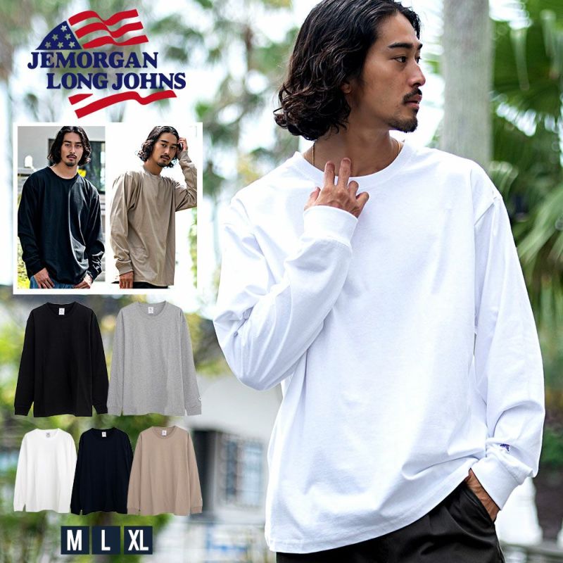 JEMORGAN LONG JOHNS(ジェーイーモーガンロングジョーンズ)天竺 クルーネック長袖Tシャツ/全5色