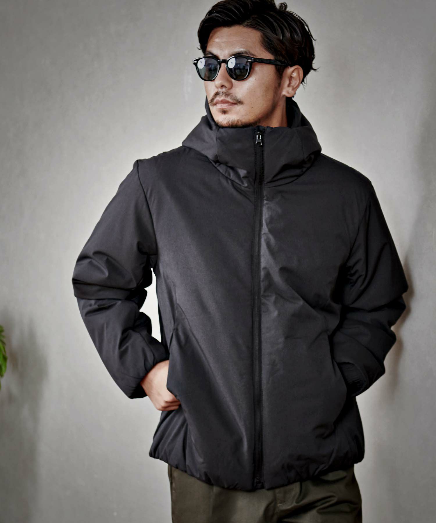 Bitter select(ビターセレクト)ノーキルト中綿フーディー/全2色