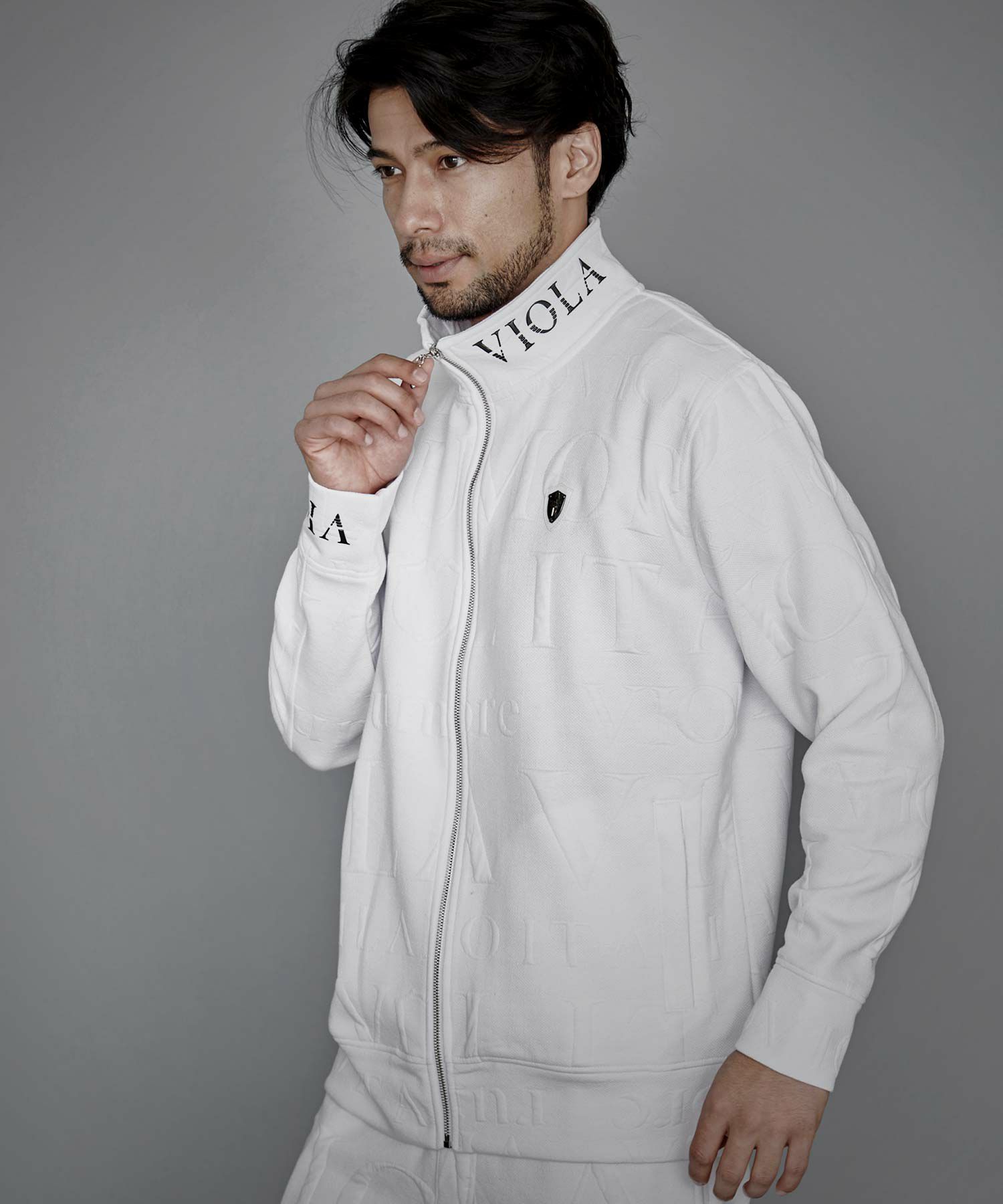 VIOLA(ヴィオラ)総柄ジャガードフルZIP UP JKT/全2色