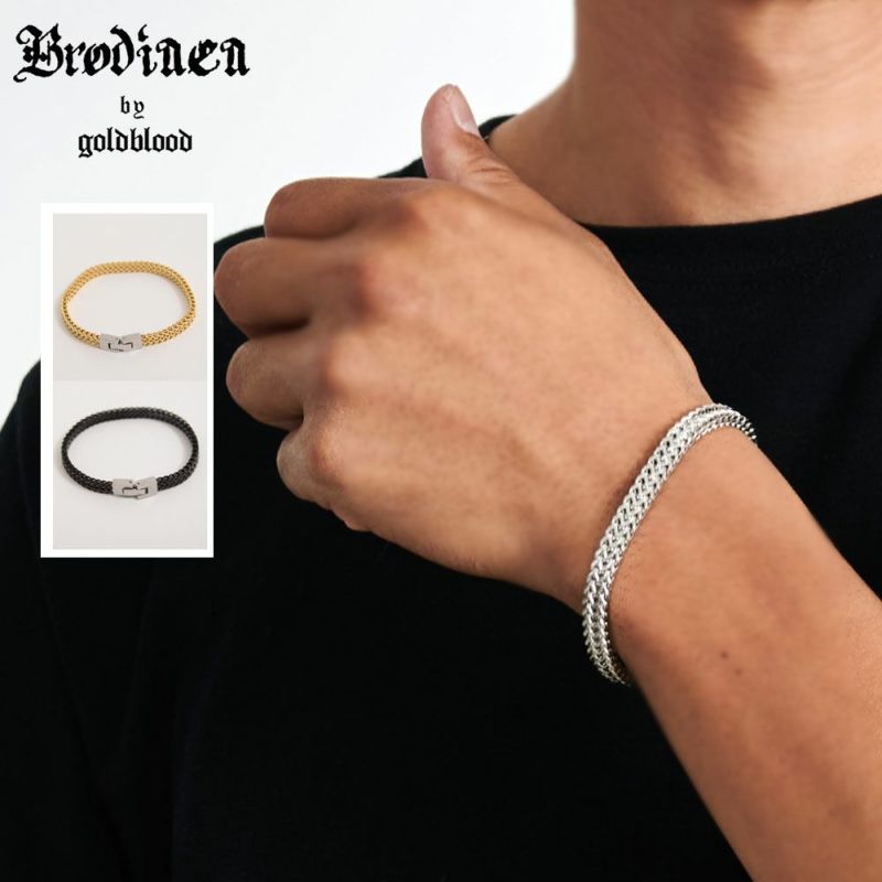 Brodiaea by goldblood(ブローディアバイゴールドブラッド)スチールダブルキヘイブレスレット/全3色