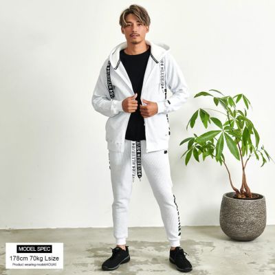 [マコ]LUXE/R ワッフル切り替えZIPパーカー 45805 WHM LUXE/R パーカー メンズ レディース 男女兼用 ストレッチ ビッグ