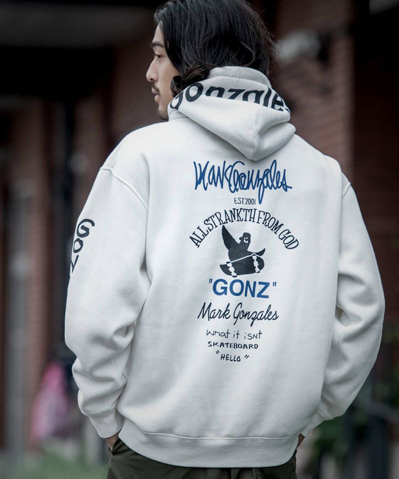 What it isnt by MARK GONZALES(ワットイットイズントバイマークゴンザレス)リラックスフィットト長袖プルパーカー/全5色