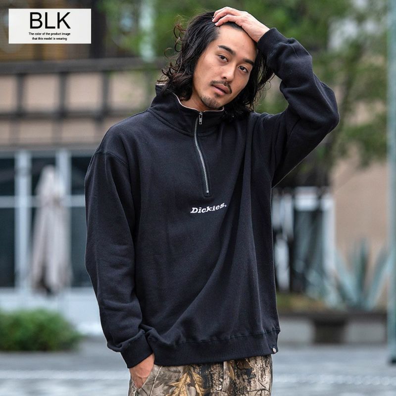 スウェット メンズ Dickies(ディッキーズ)裏起毛ハーフZIP 長袖PO/全3色