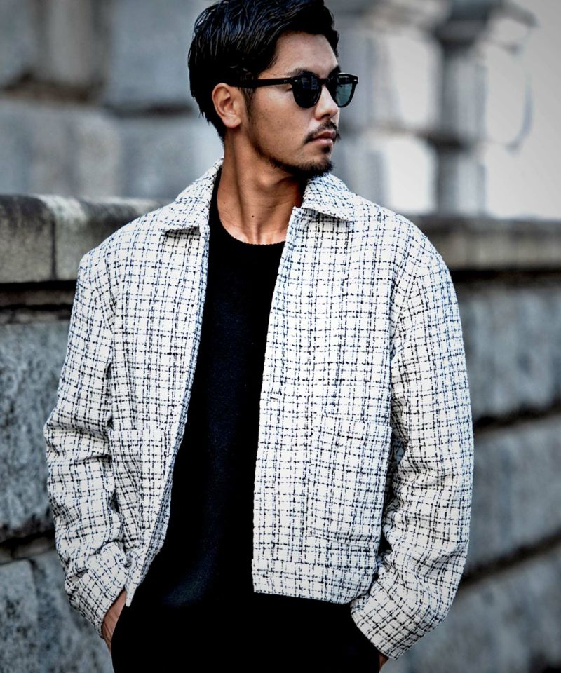  CavariA(キャバリア)ツイードチェック長袖ショートJKT/全2色