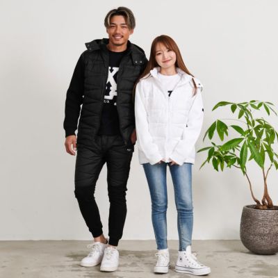 中綿ジャケット メンズ LUXE／R(ラグジュ)ニット×高密度ダウンフェザー