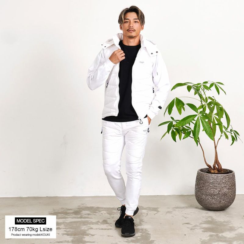 中綿ジャケット メンズ LUXE／R(ラグジュ)フリース×高密度ダウン