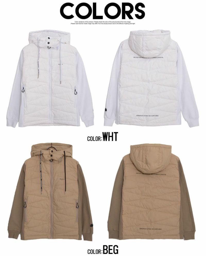 中綿ジャケット メンズ LUXE／R(ラグジュ)フリース×高密度ダウン