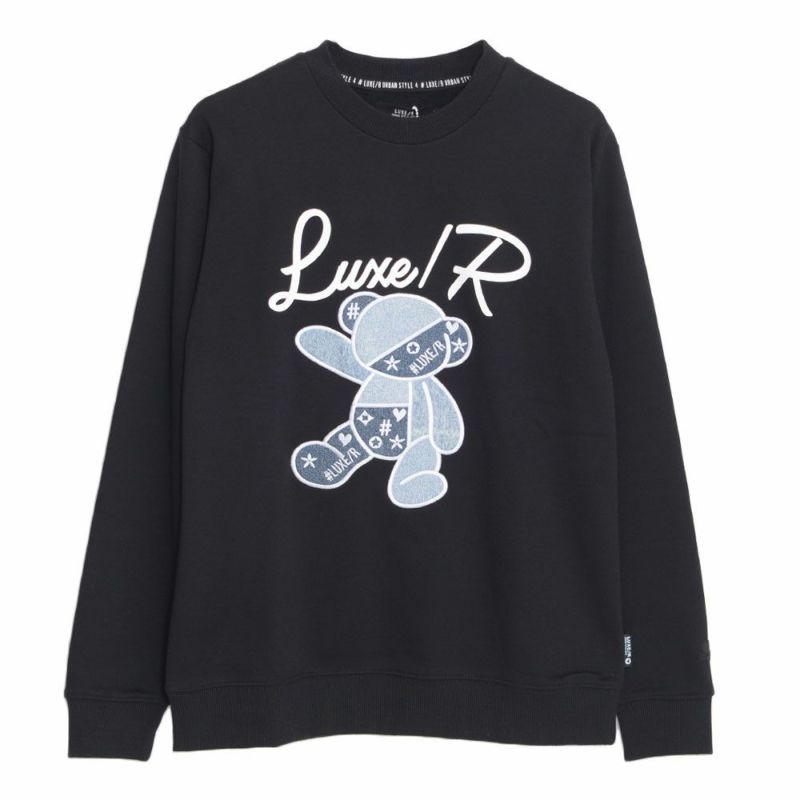LUXE/R デニムベア貼り付け トレーナー