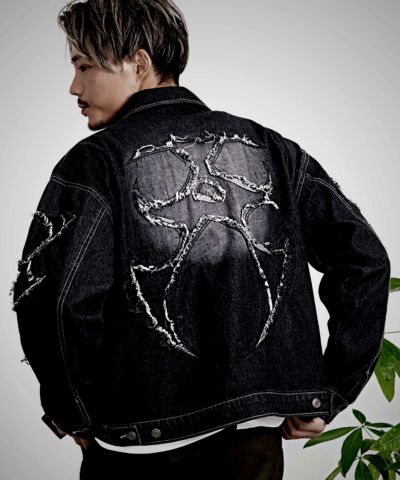 Bitter select(ビターセレクト)トライバル刺繍長袖Gジャン/全2色