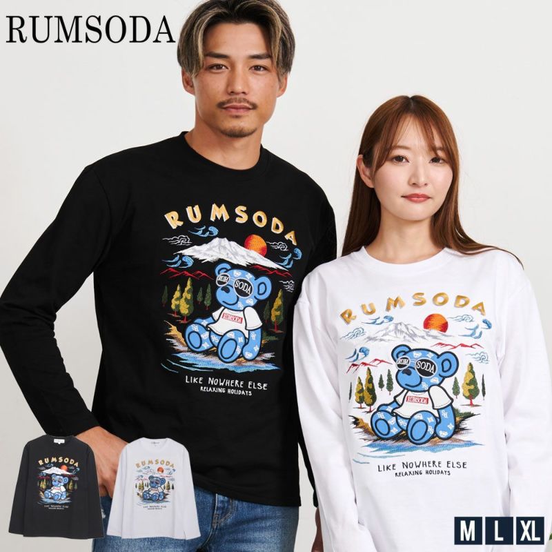 RUMSODA マイクロフリースベア刺繍長袖トレーナー RUMSODA(ラムソーダ)フェイクスウェードワッペン刺繍長袖