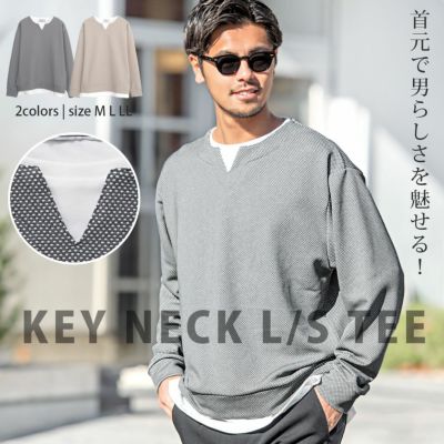 Bitter select(ビターセレクト)トライアングルワッフルキーネックフェイクレイヤード長袖PO/全2色