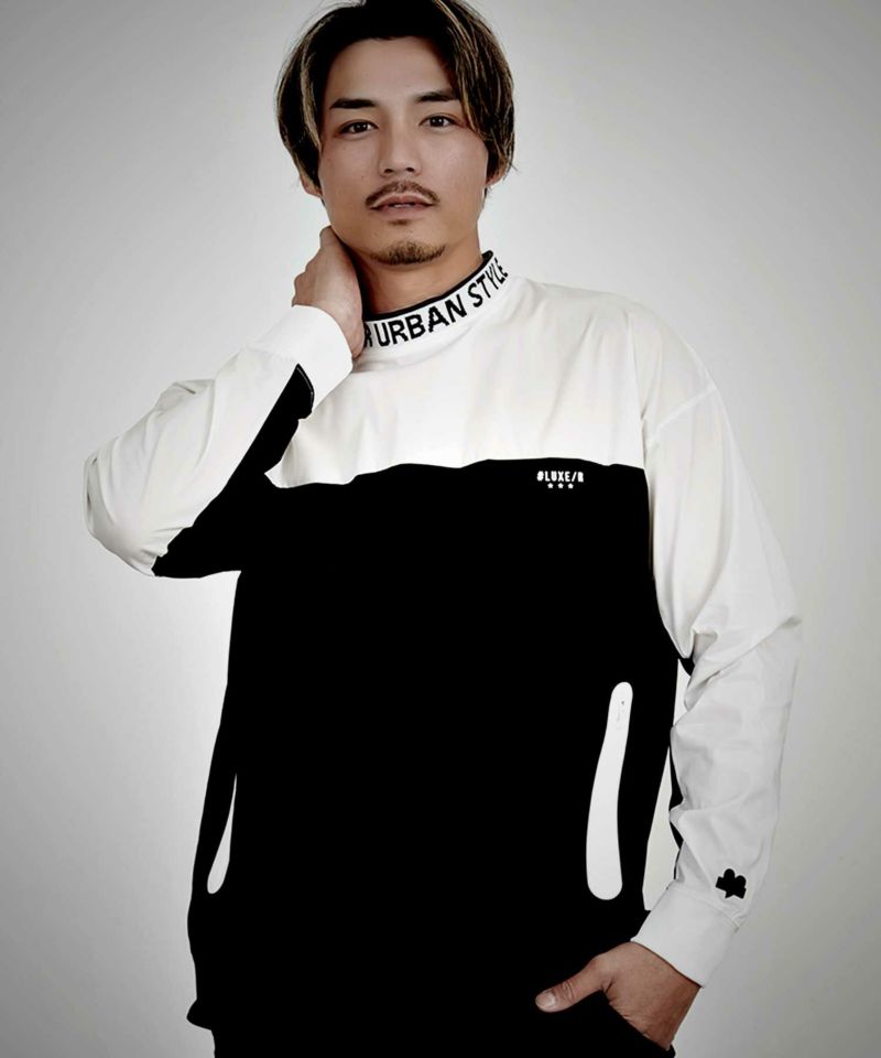 LUXE／R(ラグジュ)ストレッチ布帛切り替え長袖トレーナー/全3色