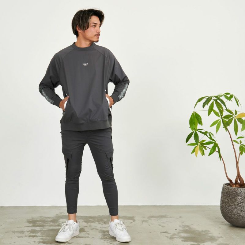 スウェット メンズ LUXE／R(ラグジュ)ストレッチナ長袖布帛トレーナー