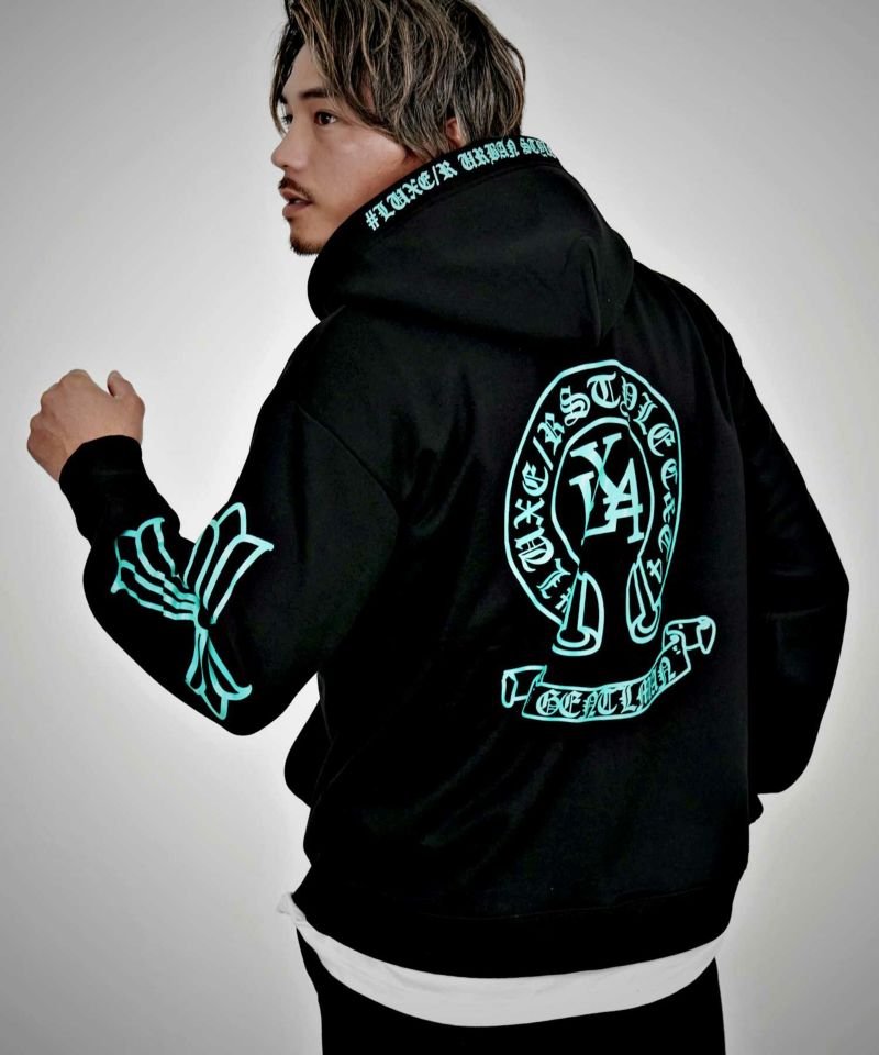 LUXE／R(ラグジュ)サークルロゴ長袖ジップパーカー/全3色