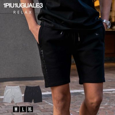 1PIU1UGUALE3(ウノ ピゥ ウノ ウグァーレ トレ リラックス)SLEEVE RHINESTONE SHORTS/全2色