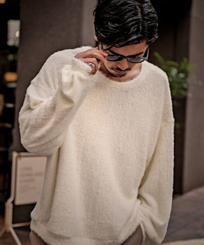 CavariA(キャバリア)シャギービッグシルエット長袖ニットソー/全5色