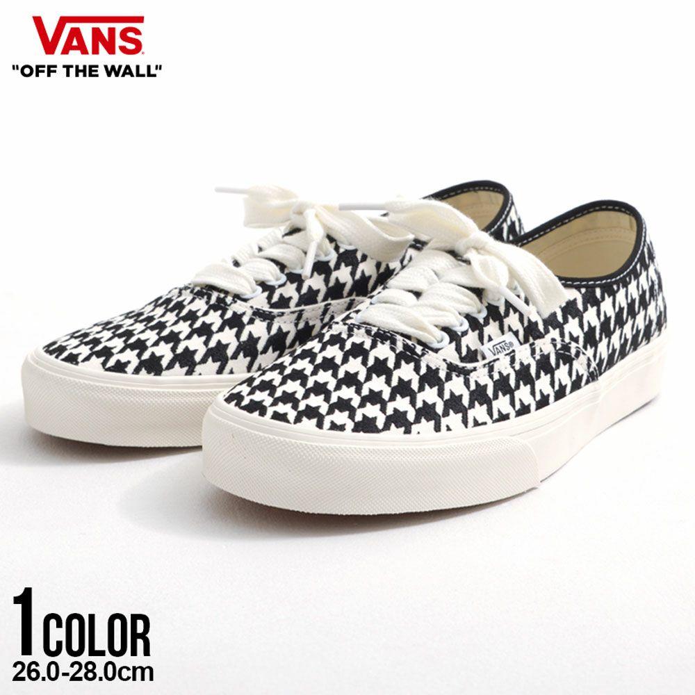 VANS(バンズ)Authentic HOUNDSTOOTH WHITE/BLACK/全1色