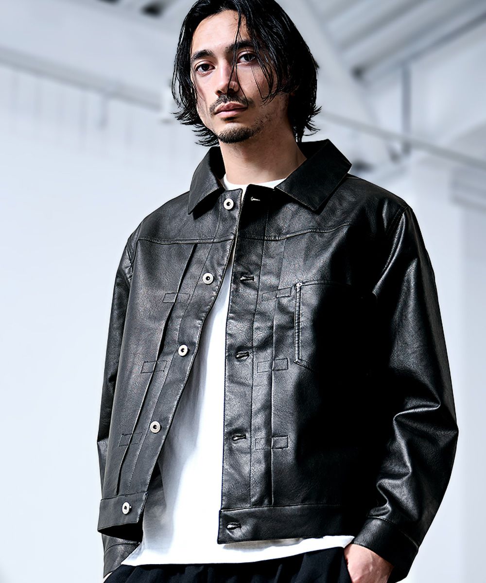 Bitter select(ビターセレクト)PUベジタブル加工ファースト型ブルゾン/全1色