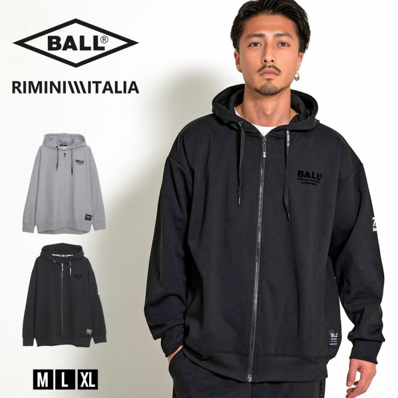BALL(ボール)ストレッチダンボールプリジップ長袖パーカー/全2色
