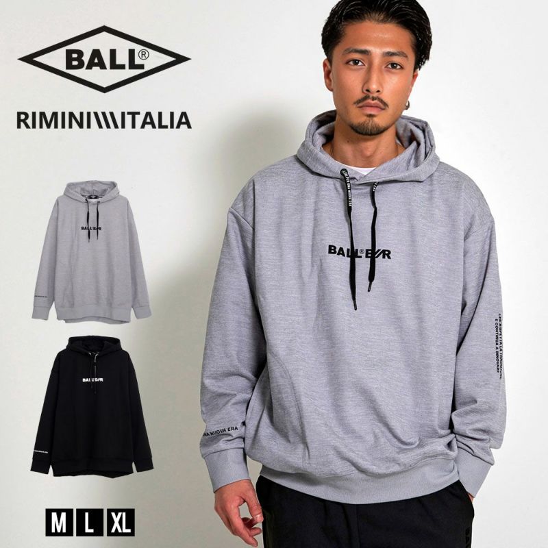 BALL(ボール)ストレッチダンボールプリントプル長袖パーカー/全2色