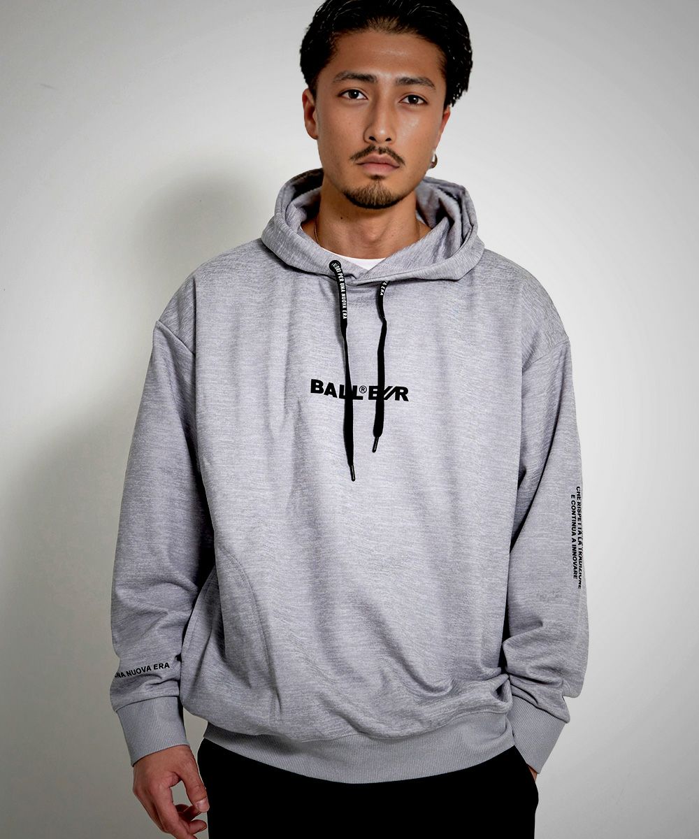 BALL(ボール)ストレッチダンボールプリントプル長袖パーカー/全2色