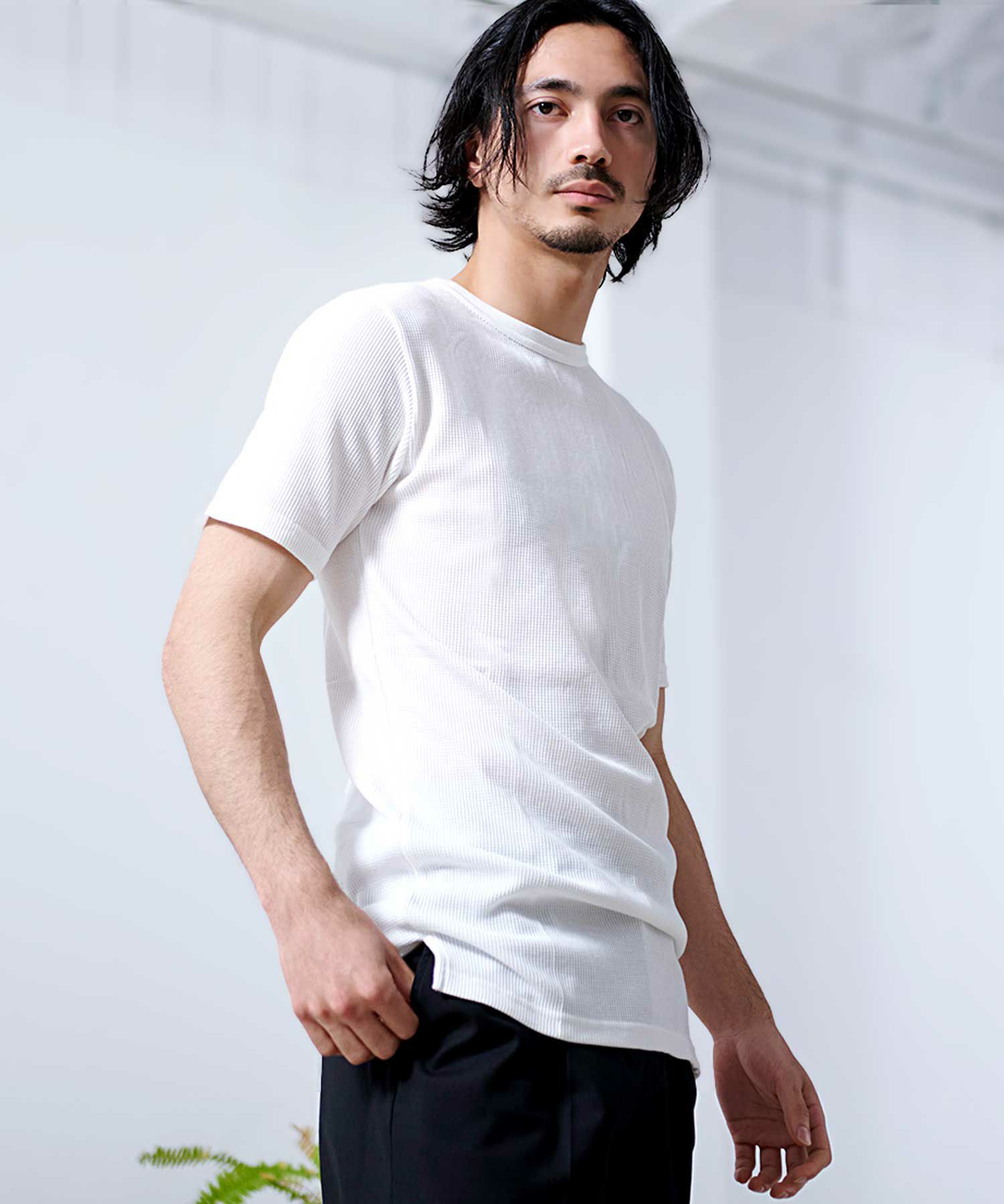 Bitter select(ビターセレクト)クルーネック ワッフルトール半袖Tシャツ/全3色