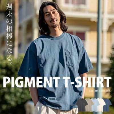 CavariA(キャバリア)クルーネック ピグメント刺繍半袖Tシャツ/全5色