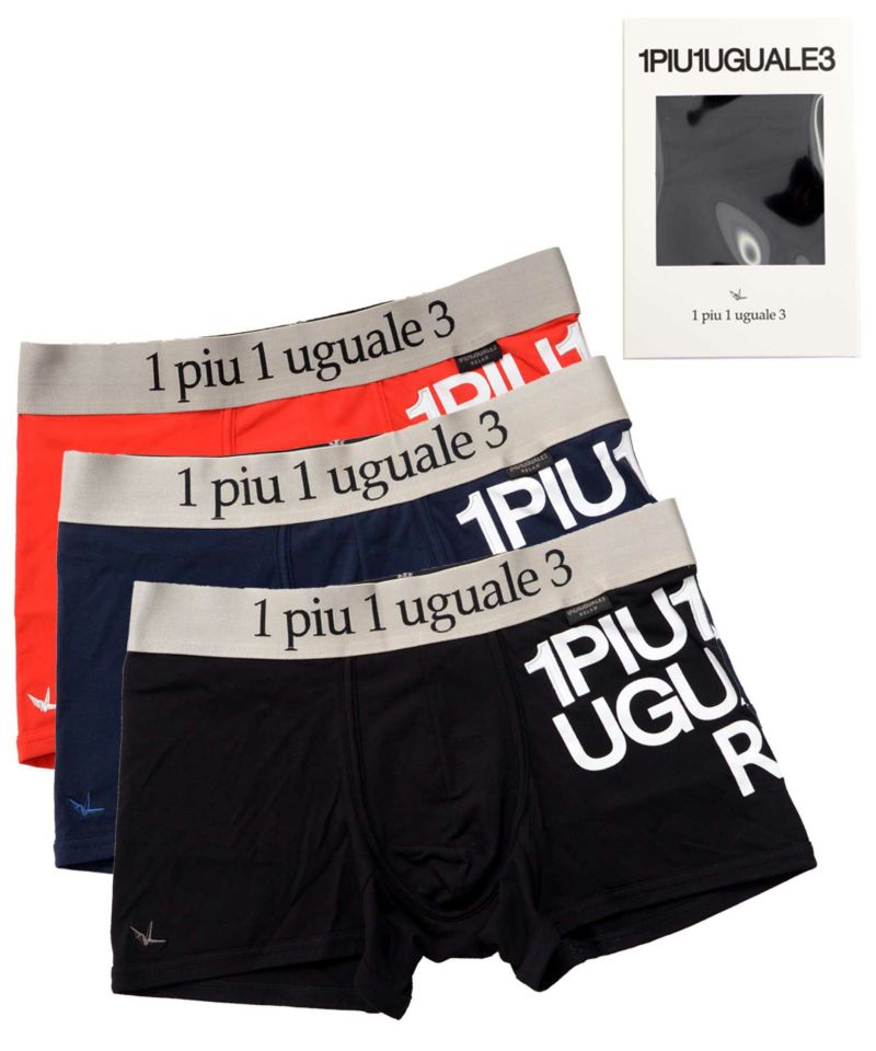 1PIU1UGUALE3 RELAX(ウノピゥウノウグァーレトレ リラックス)3-TIER LOGO BOXER SHORTS/全3色