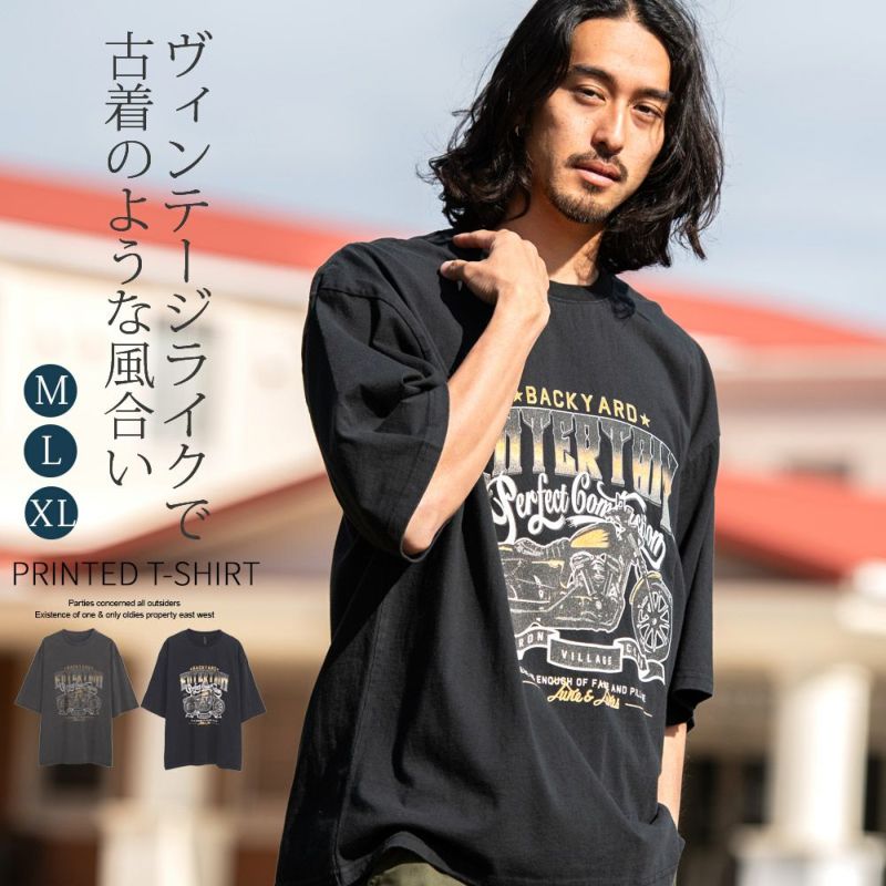 Bitter select(ビターセレクト)BIKEプリントクルー半袖Tシャツ/全2色