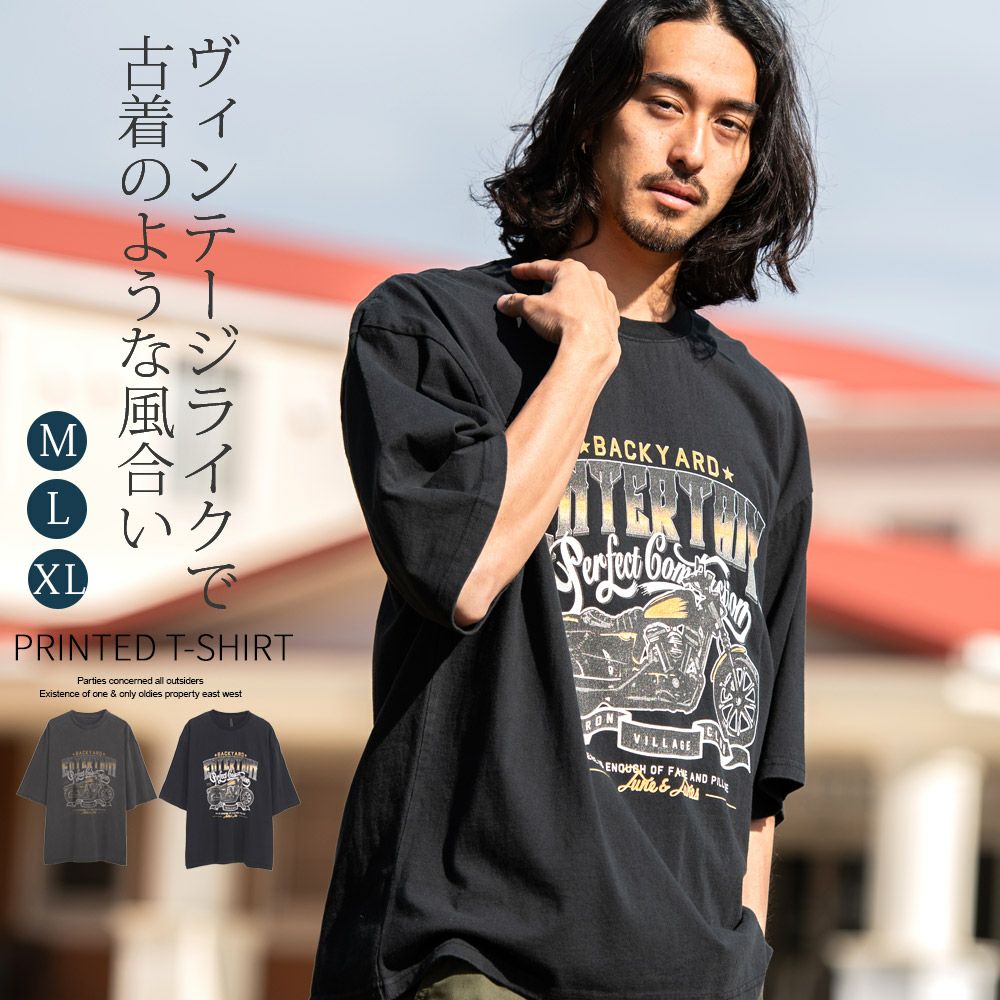 Bitter select(ビターセレクト)BIKEプリントクルー半袖Tシャツ/全2色